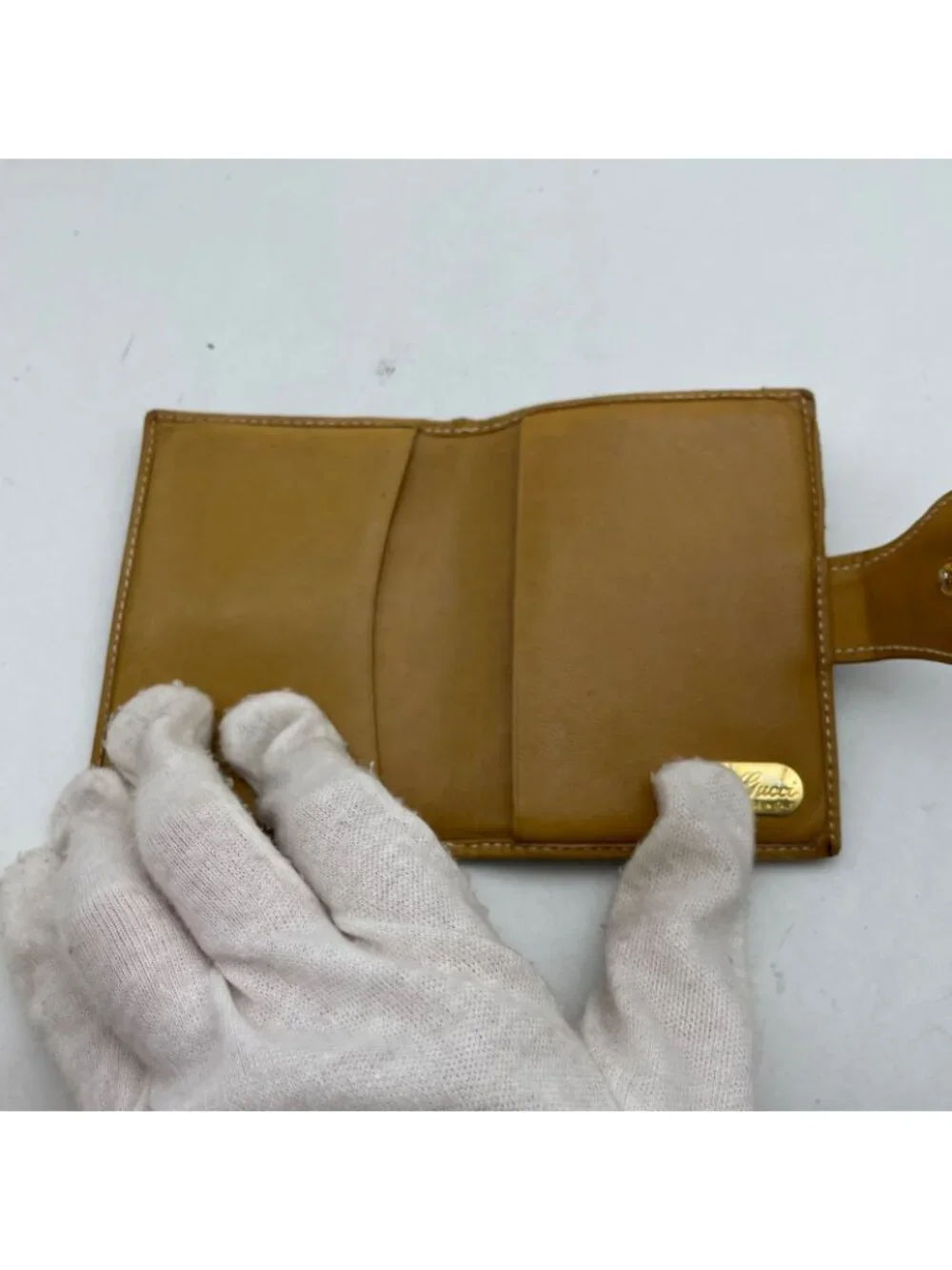 Gucci Micro GG Pattern Card Holder Pass Case Brown